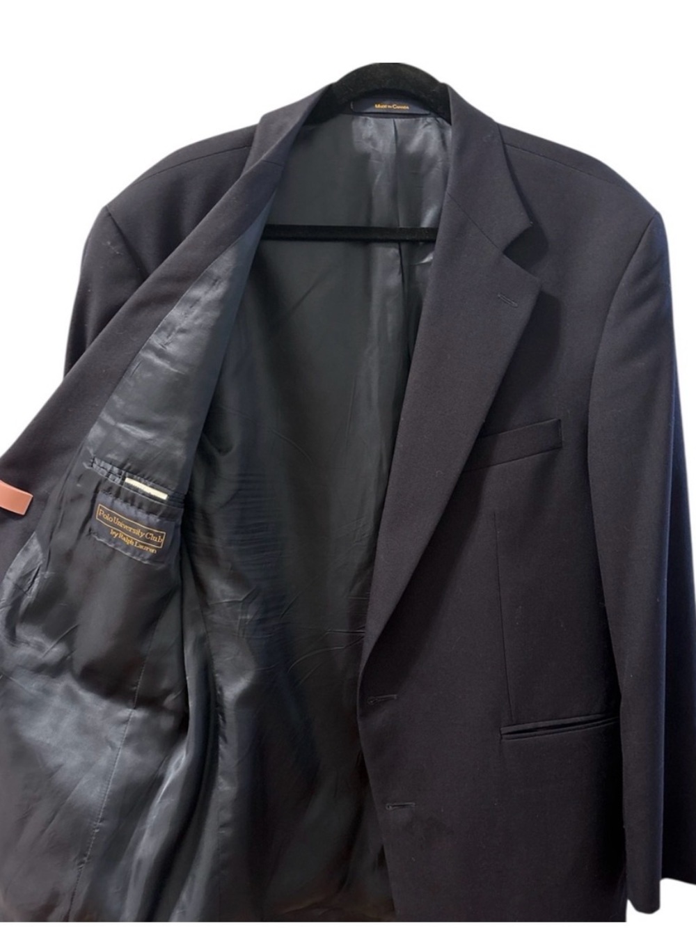 Vintage Ralph Lauren Polo University Club Wool Blazer Jacket Made in Canada 44R